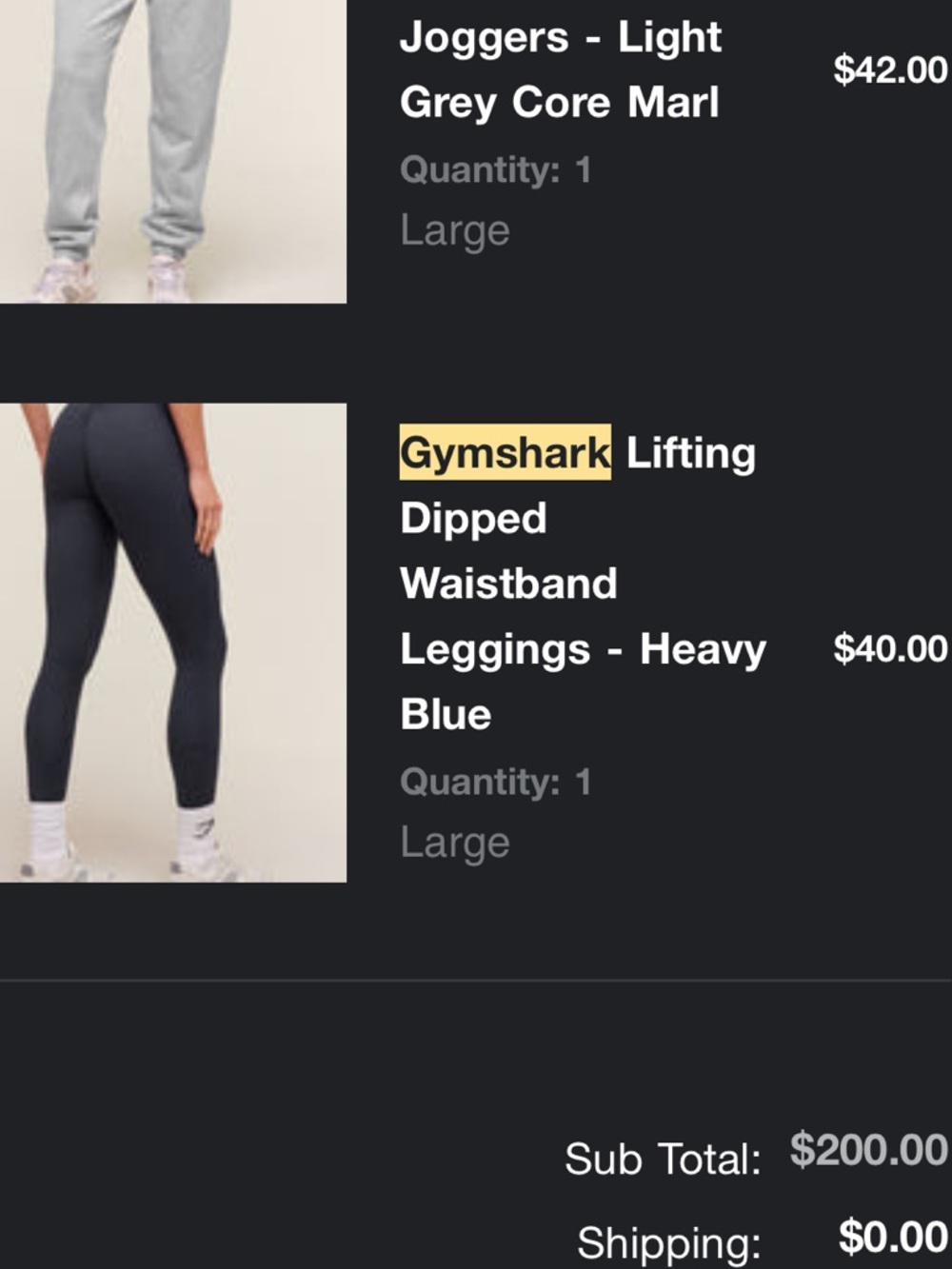 Gymshark Navy Lifting dipped Leggings
